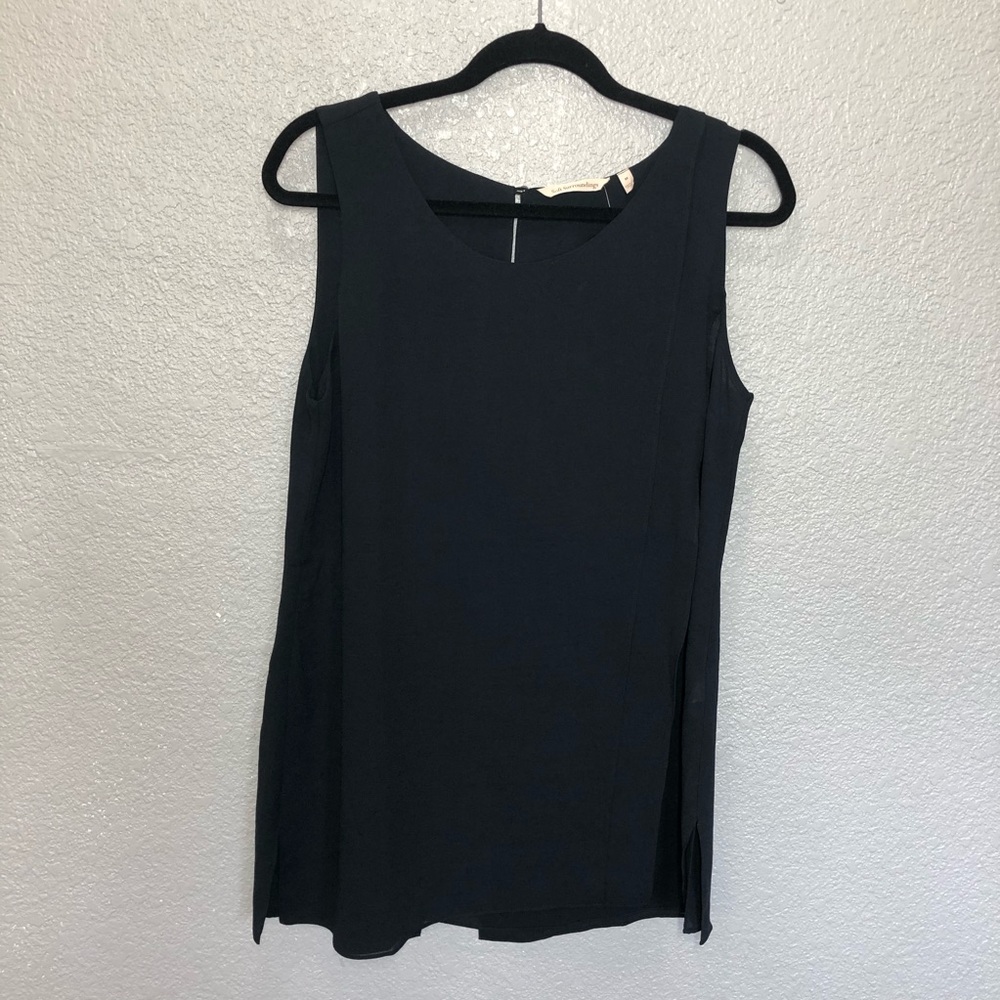 Soft Surroundings Black Wrap Keyhole Back Blouse